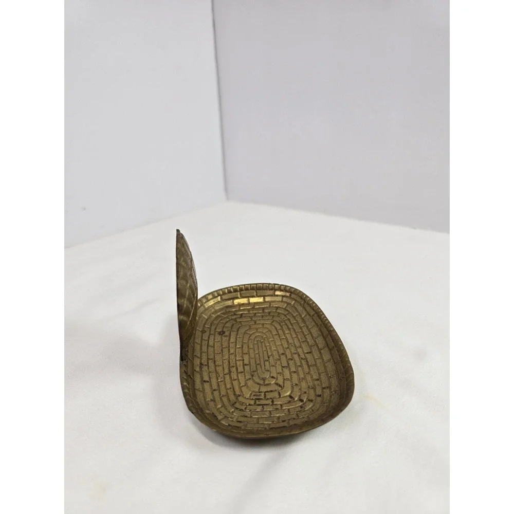 Vintage Brass Seashell Soap Dish Trinket Tray Coastal Nautical Decor 5 Inch